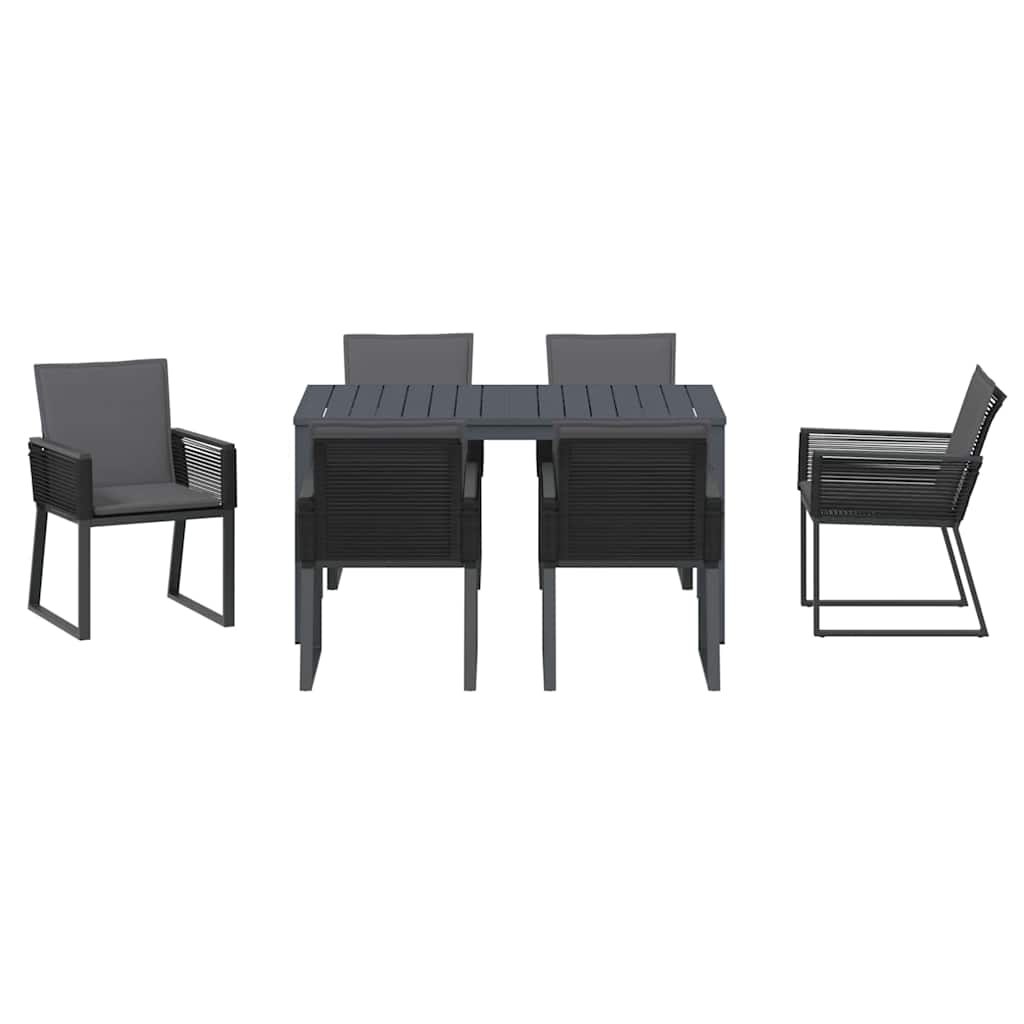 Garden Dining Set 7 pcs Anthracite Poly Rattan