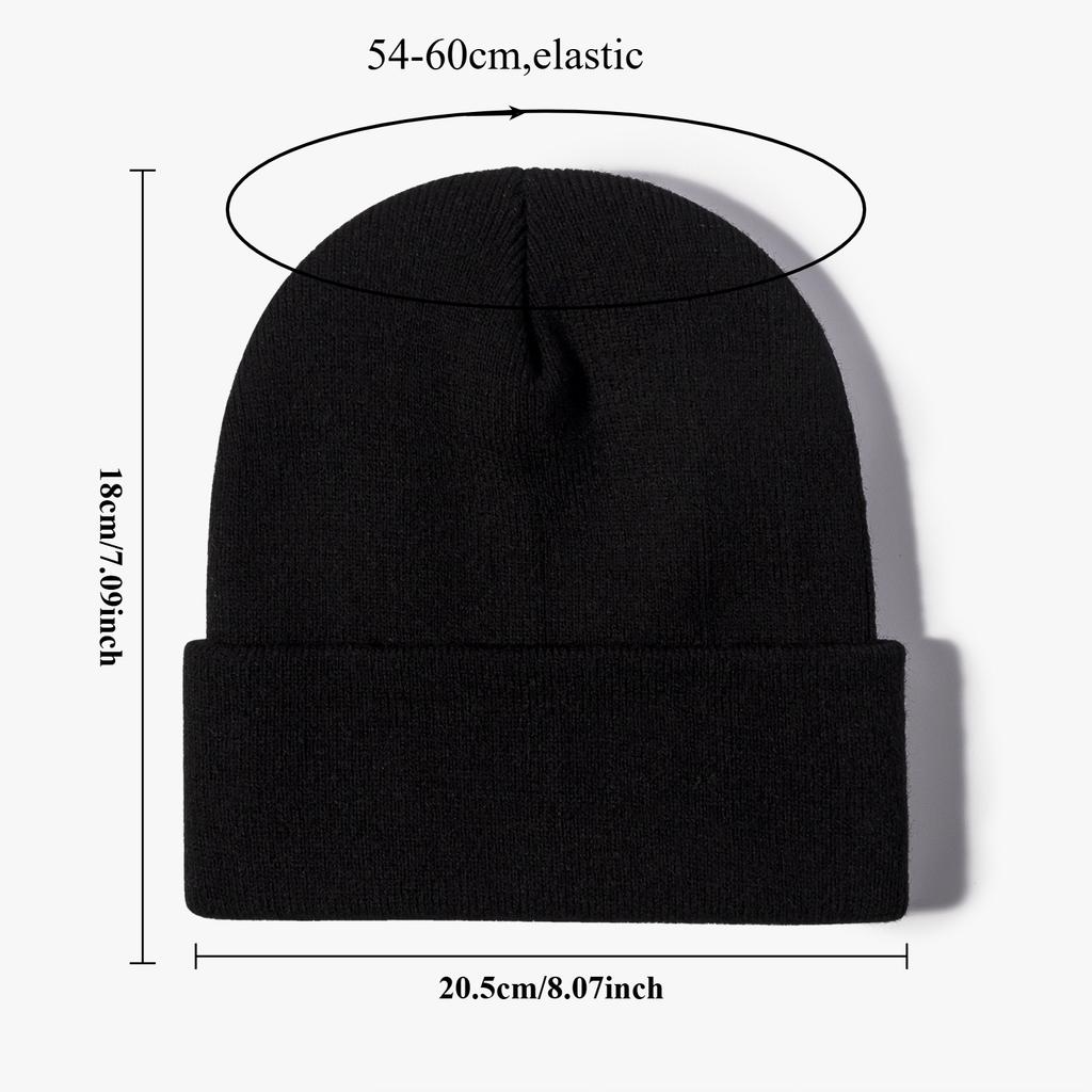 Unisex Beanie Hat Casual Beanie for Men & Women Warm Soft Knitted Hat Stylish Plain Daily Winter Hat, Christmas Gift