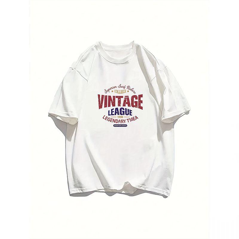 Letter Print T-shirts Fashion Kawaii Round Neck Modern Short Sleeve Shirt 90s Trend Casual Women Clothing Summer Short Sleeve