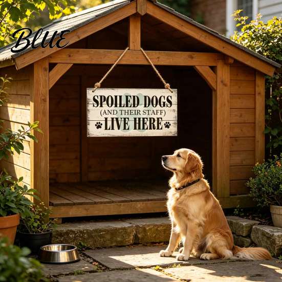 Indoor Kennel Door Sign Pet House Wooden Sign, Rustic Farmhouse Dog Wall Hanging Plaque, Vintage Home Decor, Housewarming Gift for Lovers Theme