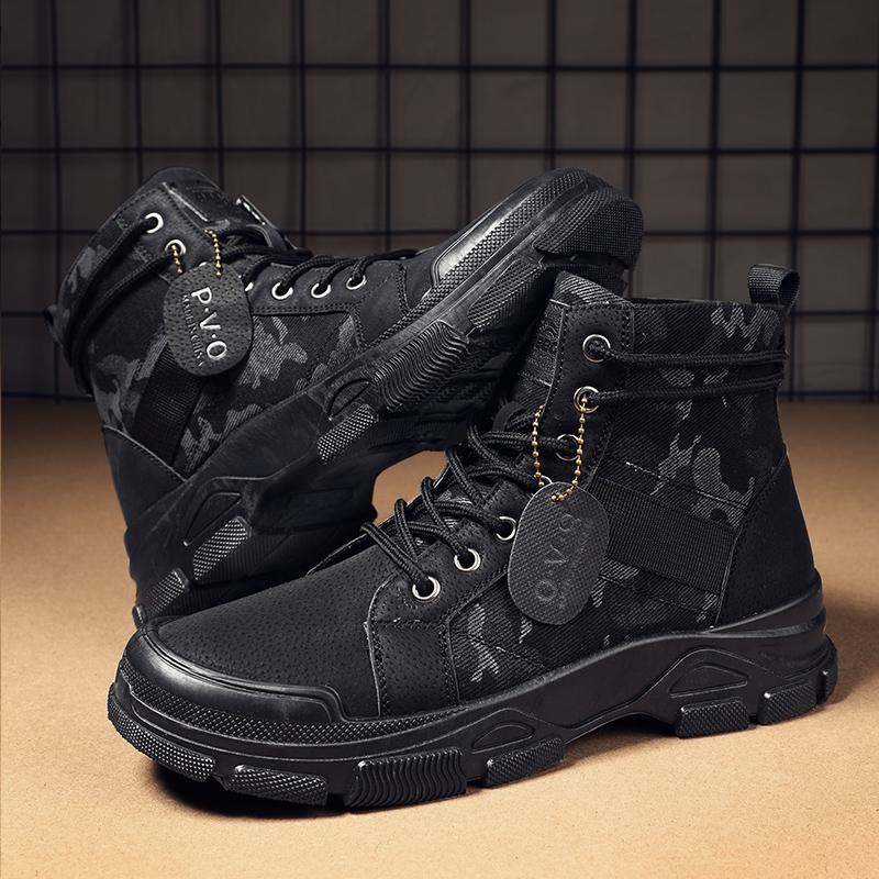 High Top Mens Boots Autumn Winter Men's Shoes Work Safety Sneakers Winter Outdoor Casual Sports Sneakers Male Ankle Boots