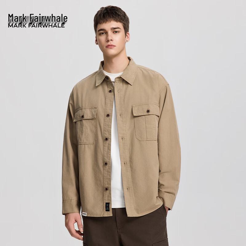 Mark Fairwhale Men's American Retro Apricot Lyocell Long-Sleeve Work Shirt