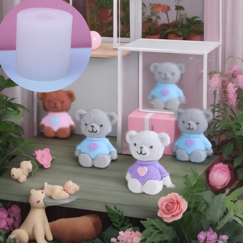 Bear-Shaped Aromatherapy Candle and Soap Silicone Mold for Baking and DIY Mousse Cake