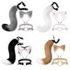Handgefertigtes Halloween Katzenohren-Schwanz-Set Cosplay-Requisiten Ausstellung Spielthema Erwachsenen-Accessoire Katzenohr-Schwanz-Stirnband-Set