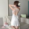 Satin Chiffon Spring and Autumn New Silk Long-sleeved Pajamas Sexy Ice Silk Pajamas Women's Summer with Chest Pads