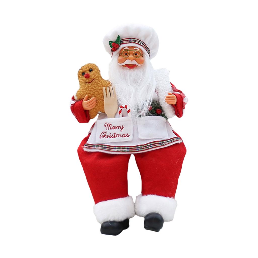 Christmas Chef Santa Claus Figurine Novelty Christmas Santa Chef Display Piece Adds Charm To Any Room Decoration