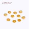 6MM 18K Gold Plated Flower Bead End Caps Brass Round Bead Caps For Beading Jewelry Making DIY Jewelry Accessories