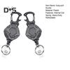 Robuster einziehbarer Schlüsselanhänger mit Magnetverschluss, taktischer Ausweishalter, Rolle, Karabinerhaken, leicht zu ziehende Schnalle