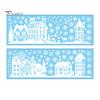 Festival Window Display Supplies 2Pcs Christmas Town Static Glass Sticker, Reusable Decal with Snowflake White Elk Silhouette Stickers Pattern,