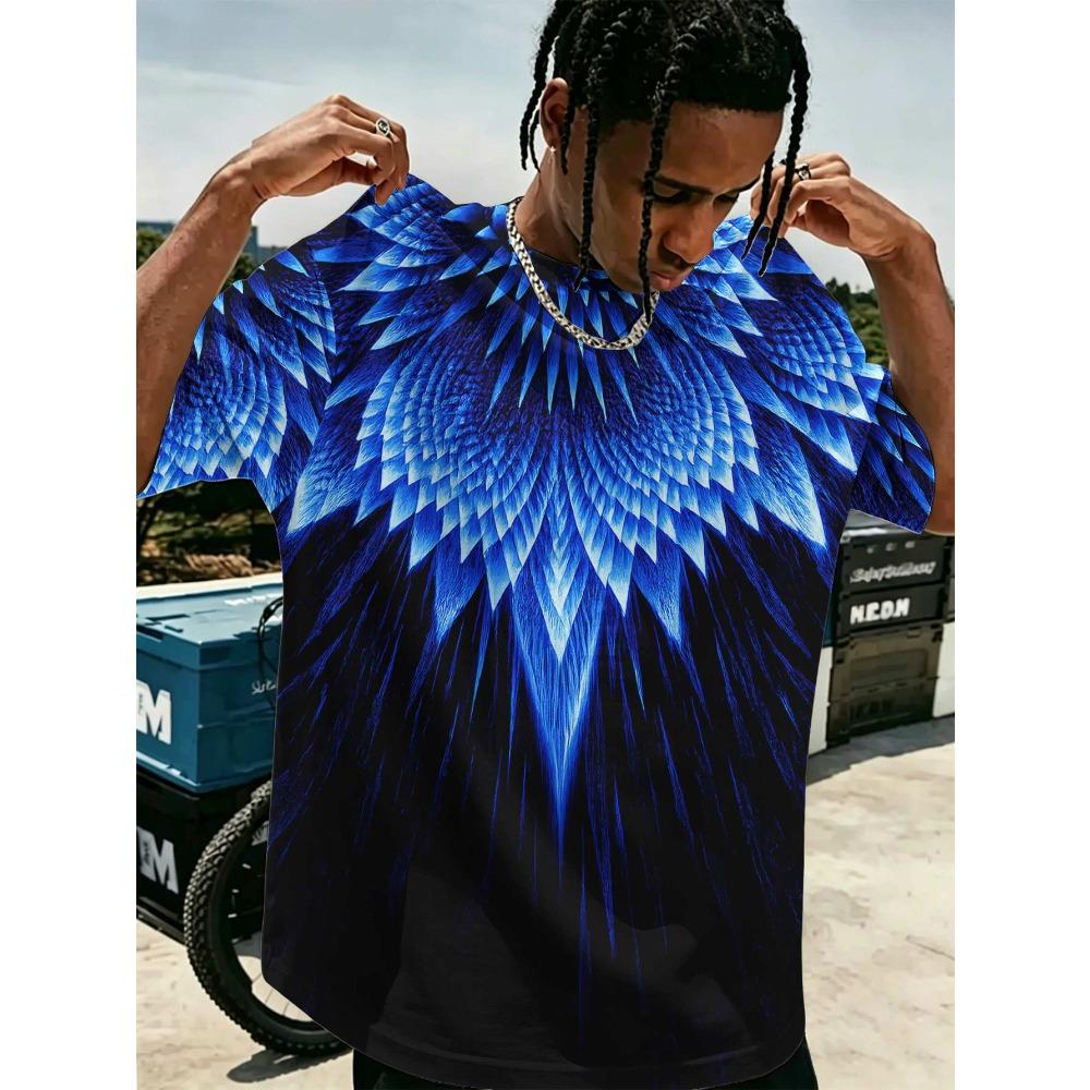 3D Digital Printing T-Shirt Teen Men's Short Sleeve Top Versatile Breathable