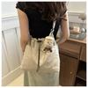 Drawstring Tote Bag Large Capacity Casual Shoulder Bag Canvas Handbag for Women