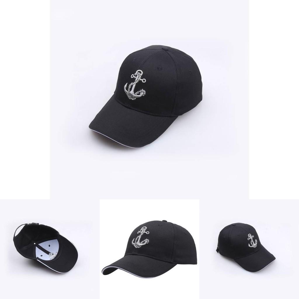 Korean Style Fashion Baseball Cap With Embroidered Ship Anchor For Casual Wear