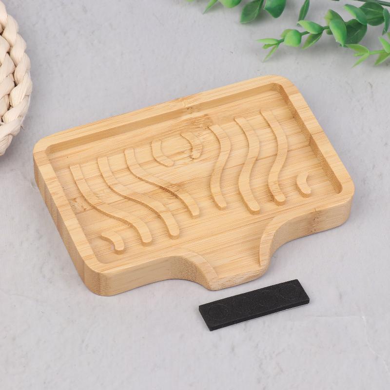 Bamboo Soap Dish Holder Tray, Wood Bar Soap Saver Self Draining Soap Case For Bathtub Hotel Home Countertop Drying Shower Sink