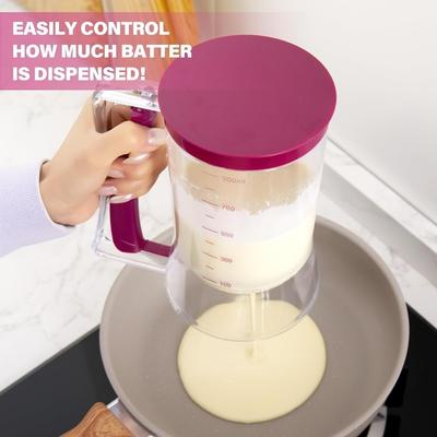 1PC Pancake Batter Separator,Cupcake Batter Separator,Handheld Funnel Measuring Cup,Perfect Pancake,Cupcake,Waffle,Curry