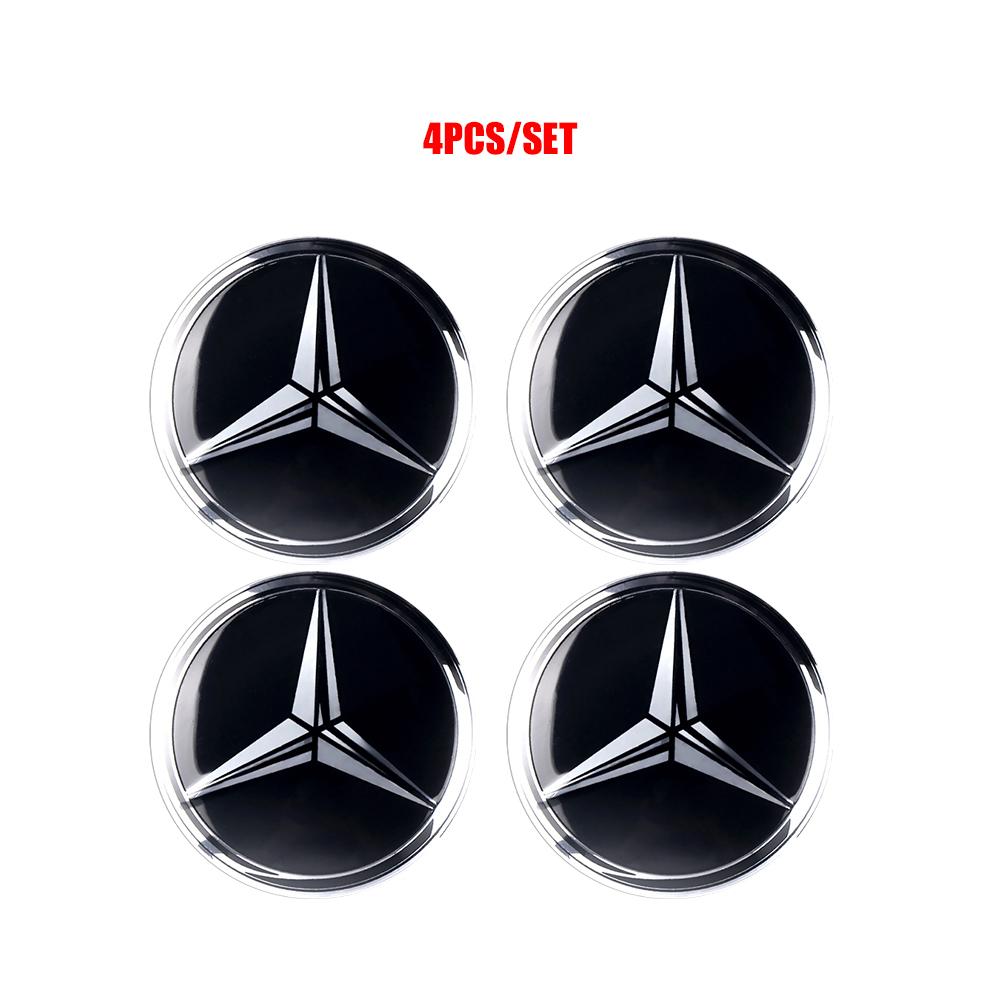 

GLC GLB 56/60/65mm For Mercedes Benz W211 W203 W204 W210 W124 AMG W202 CLA W212 W220 W205 Wheel Center Hub Cap Stickers Auto Ac 56MM