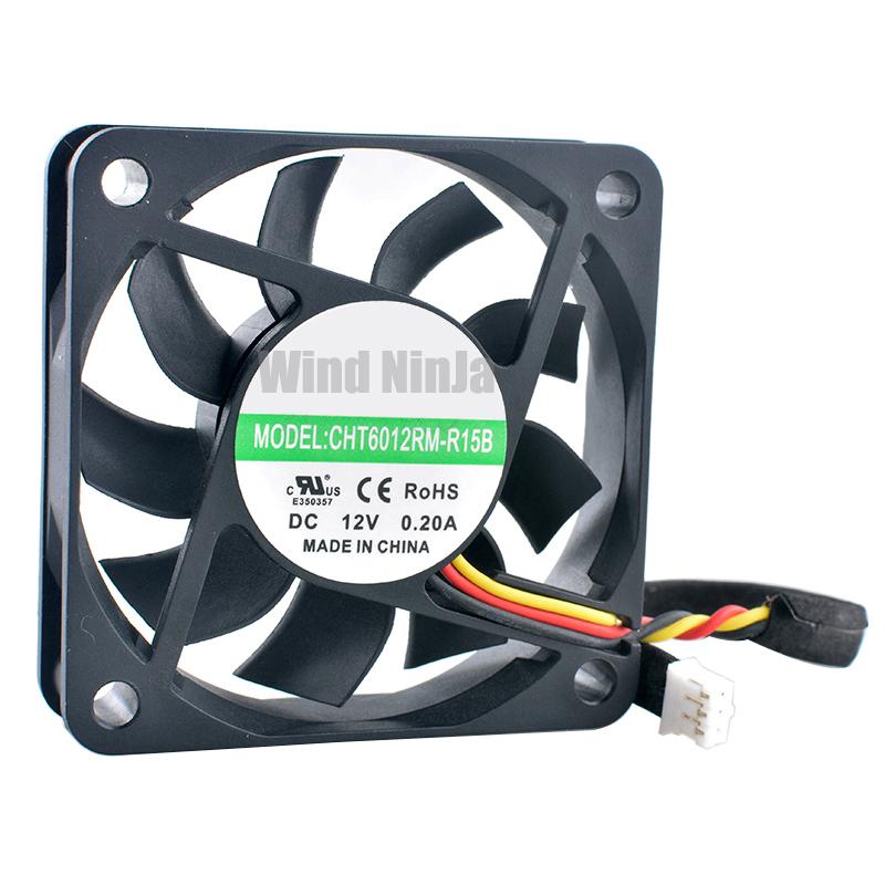 CHT6012RM-R15B 6cm 60mm Fan 60x60x15mm DC12V 0.20A 3pin Axial Fan Cooling Fan for Switch Power Supply