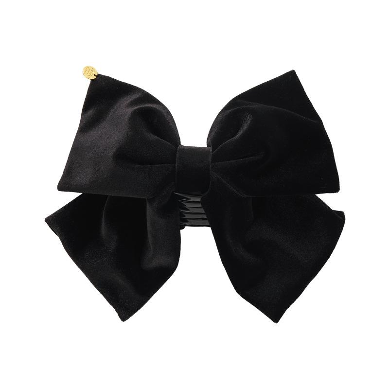 Rétro Nouveauté Haut de gamme Velours Nœud Grande Pince à Cheveux Pince Requin pour Femme Fille Doux Élégant Épingle à Cheveux Barrettes Accessoires de Cheveux Mode