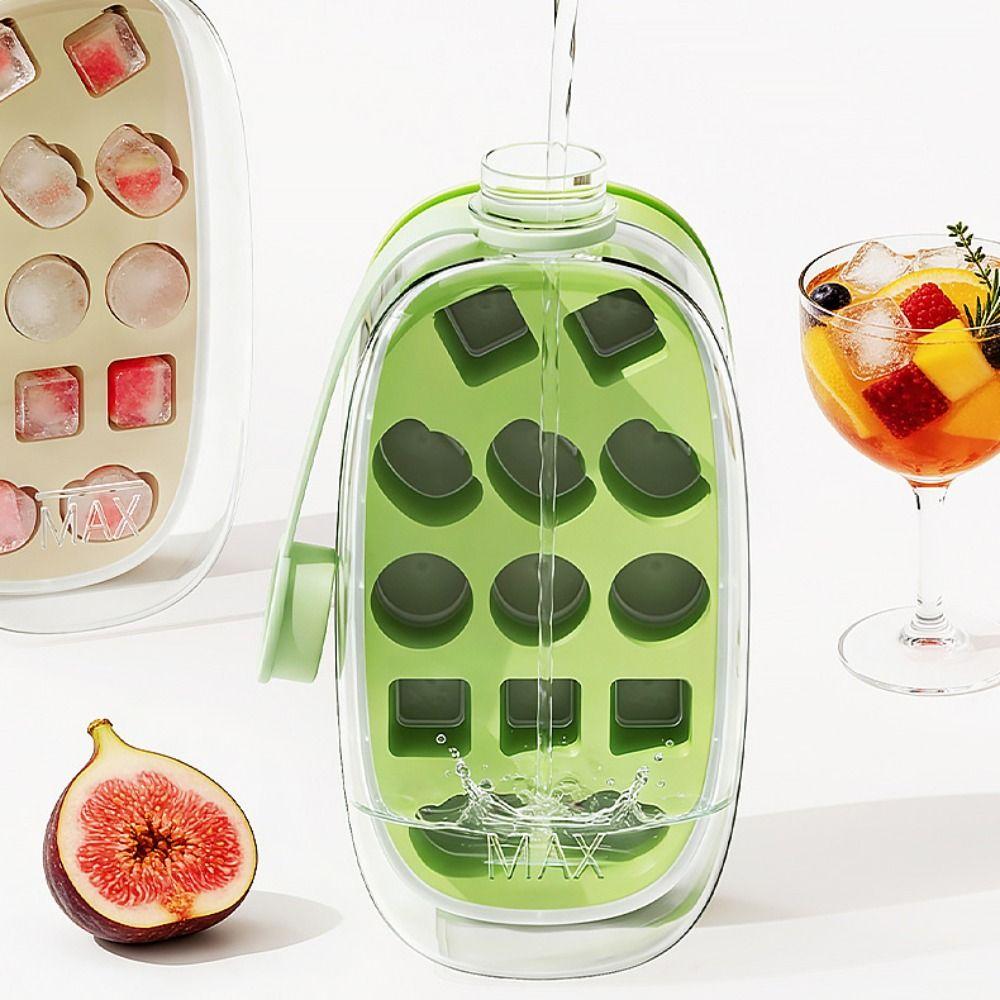 Press Type Ice Cube Water Bottle 2 in 1 Ice Mould Tray Multi-Function Ice Cube Kettle  Summer Use