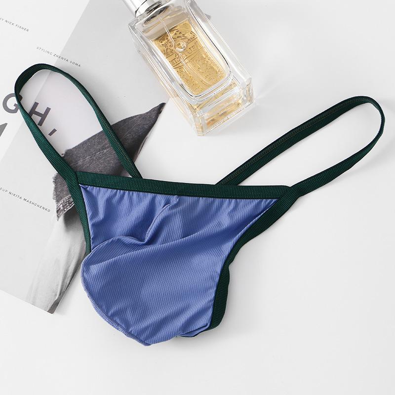Men Spring and Summer Sexy Sexy Ice Silk Ultra-thin Buttock Thong Underwear