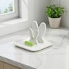 Pot Lid Organizer, with Drain Tray Double-Layer Card Slot, Cute Bunny Ears Shape Organizer, for Kitchen Pot Lids And Spatulas