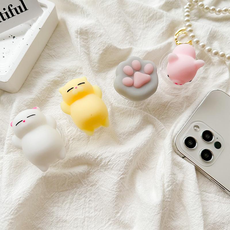 Cute Wind Mobile Phone Airbag Bracket Three-Dimensional Cat Cat Paw Piglet Pinch And Decompress Desktop Back Sticker Support Frame