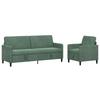 Sofa Set with Storage 2 Pcs Sea Green Polyester