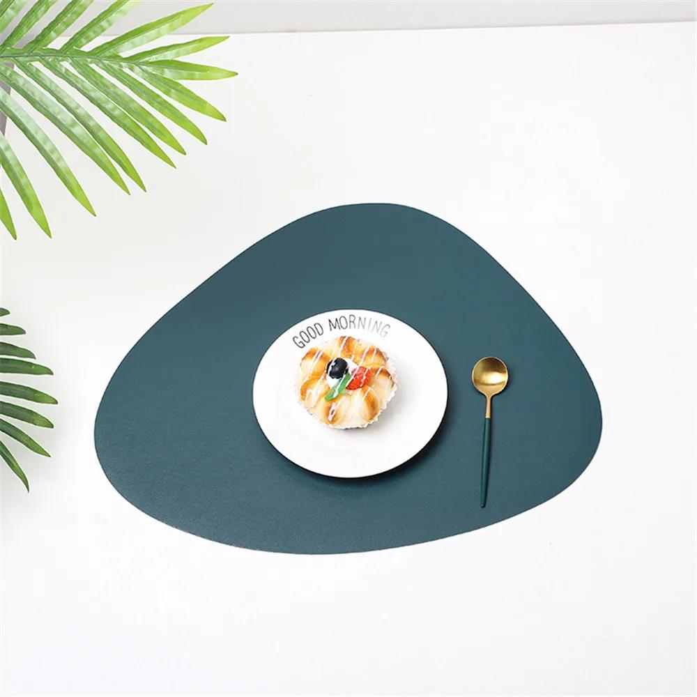 Mantel Individual de Cuero Triangular Manteles para Mesa de Comedor de Cocina Base para Filete Almohadillas Antideslizantes Aislantes Ins Decoración para Hogar Hotel Restaurante Nórdico
