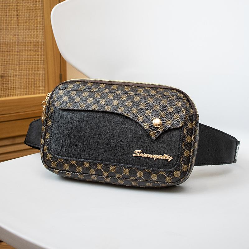 New printed fanny pack, women's sports running, mobile phone fanny pack, fashionable outdoor, new wallet.