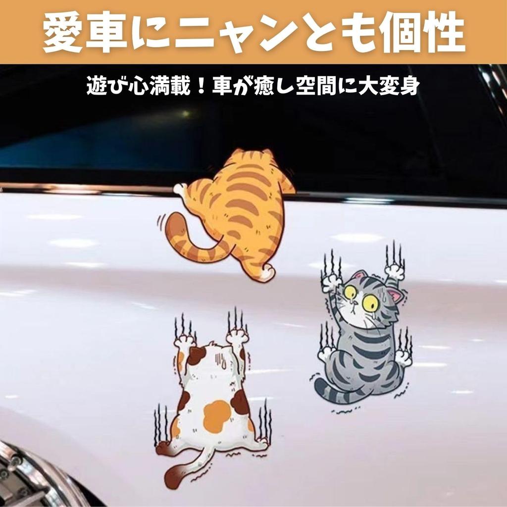 SESHIS Cat Sticker Car Decal Funny Sticker Car Sticker Set of 3 Medium