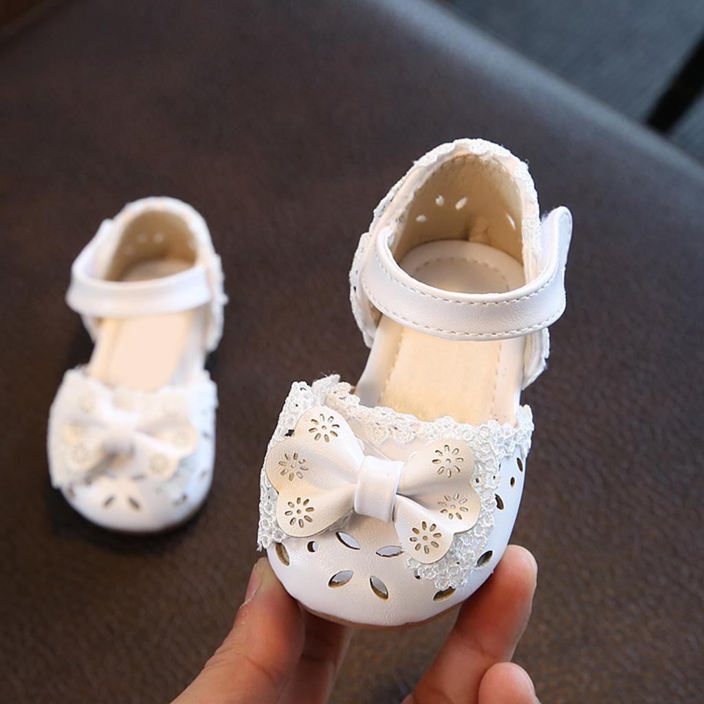 Kids Toddler Girls Sandals For Wedding Party Princess Hollow Out Soft Bottom Leather Shoes Children Flats Shoes With Flower