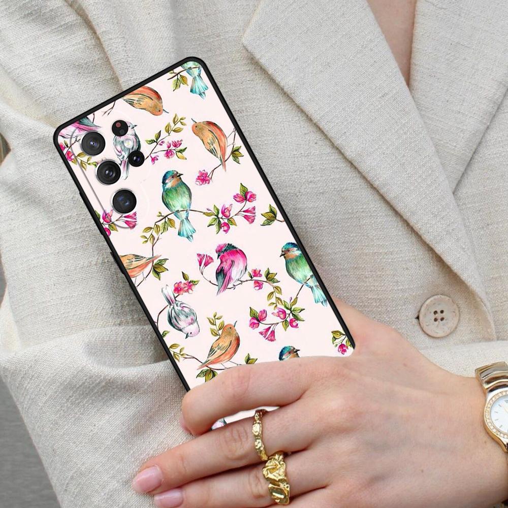 Garden Birds Cell Phone Case for Samsung Galaxy S26 Ultra S25 S24 S23 S22 S21 S20 Note10 Cover