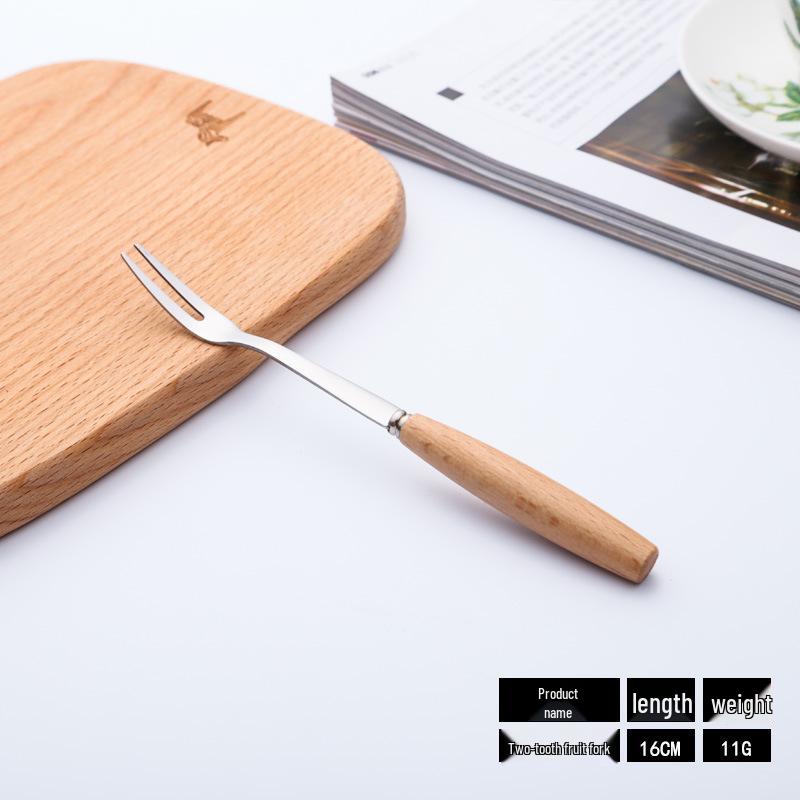 Western Cutlery Set: Stainless Steel with Wooden Handles - Includes Steak Knives, Dessert Spoons, Pasta Forks, and Spoons.