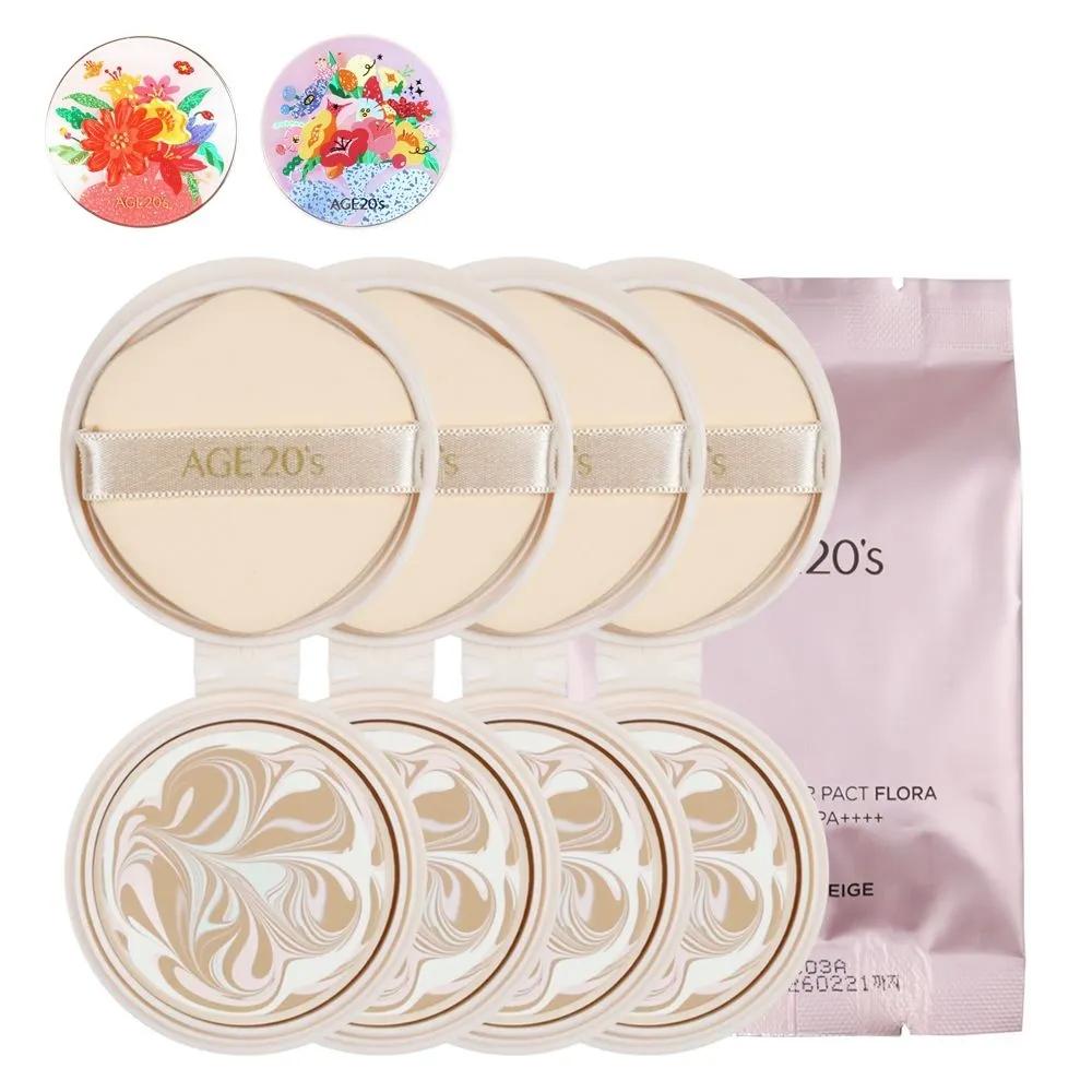 AGE20s Пудра-эссенция Pact Essence Cover Pact Последняя версия Flora 4 сменных блока Flora No. 21 4 Refills