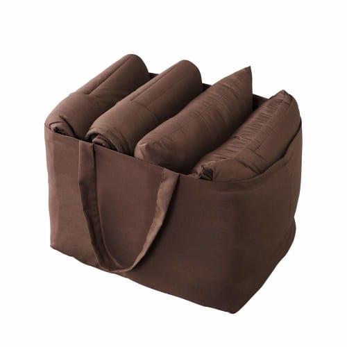 IRIS OHYAMA 5-Piece Futon Set with Blanket, Storage Bag Included, Perfect for Car Camping and Outdoor Use, Semi-Single, KFS-C5S, Brown