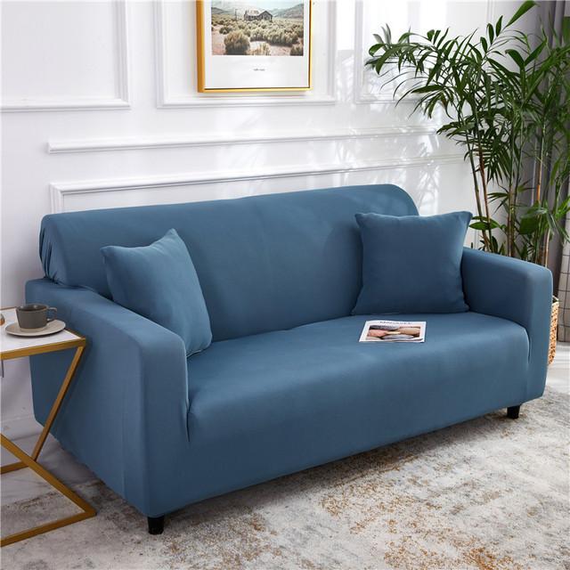 Plain Solid Color Sofa Cover Elastic Decor Couch Covers For Living Room Anti -Dirty Stretch Slipcovers L Shape Sofa Need Buy 2pcs