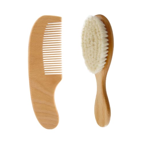 SEWACC 1 Set Toddler/Children's Hair Washing Brush Comb Kit Wooden Comb Wool Brush Set