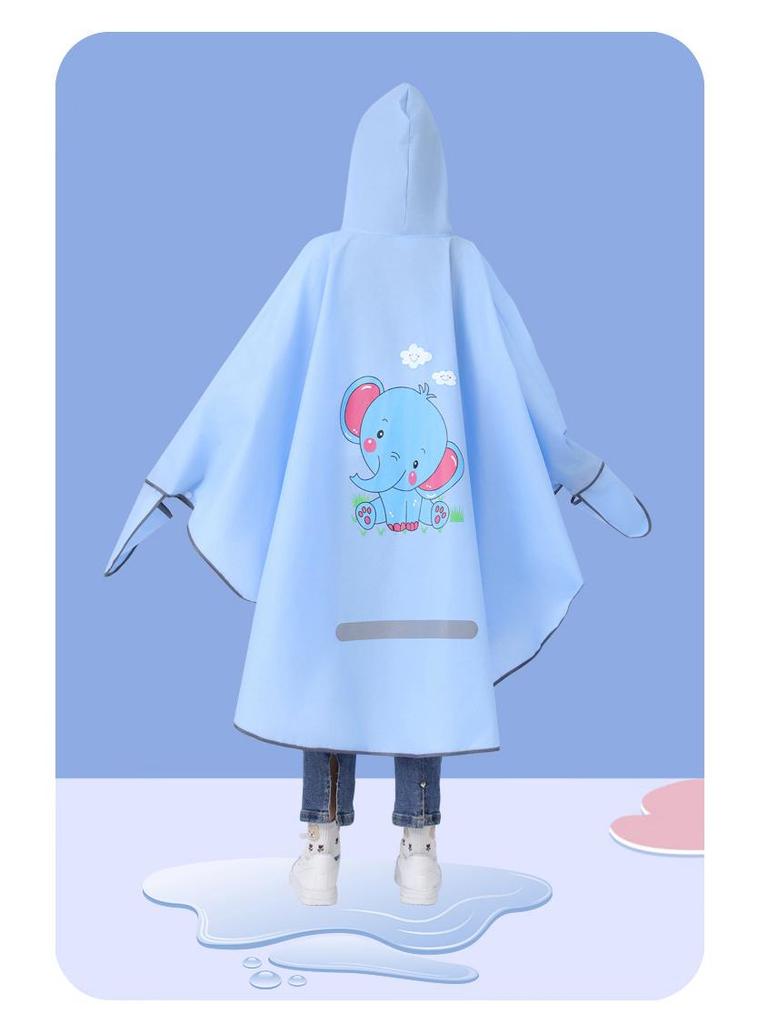 Cartoon Rain Poncho for Students: Waterproof Bicycle and Schoolbag Cover for Boys and Girls
