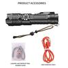 USB Rechargeable LED XHP99 8000 Lumens Tactical Flashlight with 4 Modes of Stepless Powerful Handheld Torch Light for and Emergency Situations