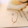 JeeMango Titanium Steel 6 Prong Setting Cubic Zirconia Crystal Ring Rose Gold Color Engagement Wedding Rings For Women JR19164