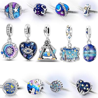 Nou În Charm Argint 925 Stele Lună Soare Ochi Pandantive Charm-uri Mărgele Se Potrivesc Brățară Originală 925 Pentru Femei Cadou Bijuterii DIY