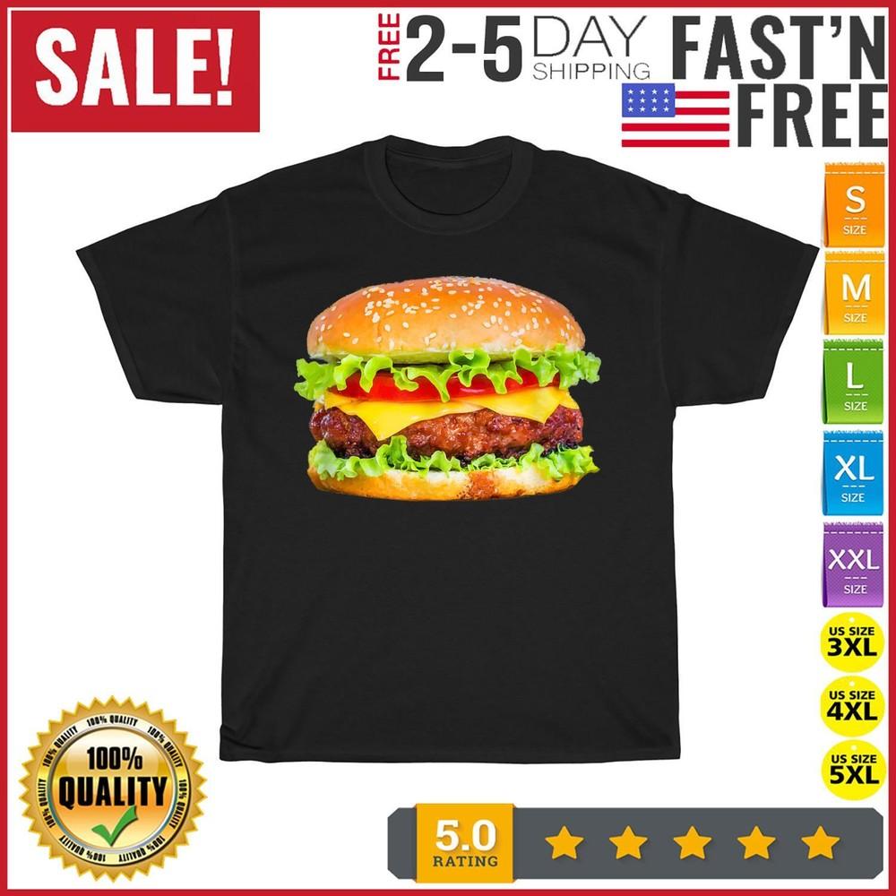 Hamburger Burger Food Day Gift Buns Cheeseburger Grilling T Shirt Men Women NEW