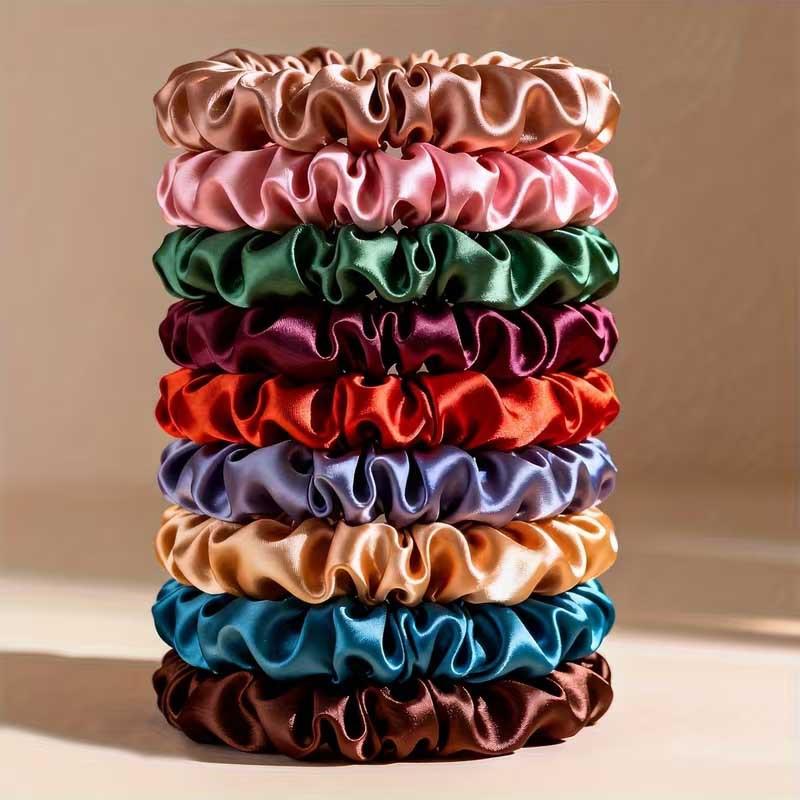 19Pcs Satin Silk Scrunchies High Elastic Hair Ties Ponytail Holder Bands for Women