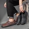 Men's Leather Shoes Slip on Casual Sneakers Flats Walking Shoes