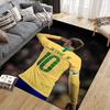 Neymar Jr Flannel Printed Carpet, Home Sofa Decoration for Living Room & Bedroom, Non‑Slip Play Flannel Floor Mat for Game Room