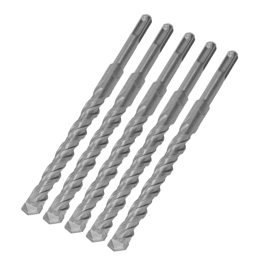 5pcs Carbide Tip Carbide Tipped Masonry Bits 2 Flute Spiral SDS Plus Hammer Bits For Concrete