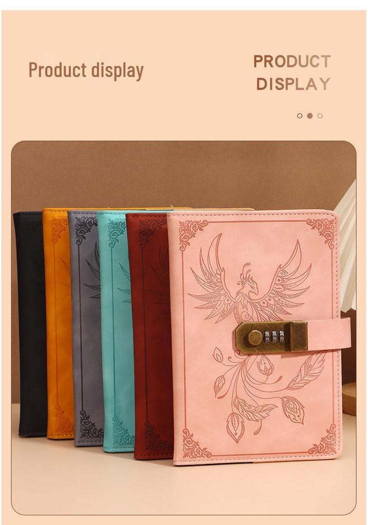 A5 Retro Password Lock Notebook Gift Box Set: Thick Creative Planner & Diary