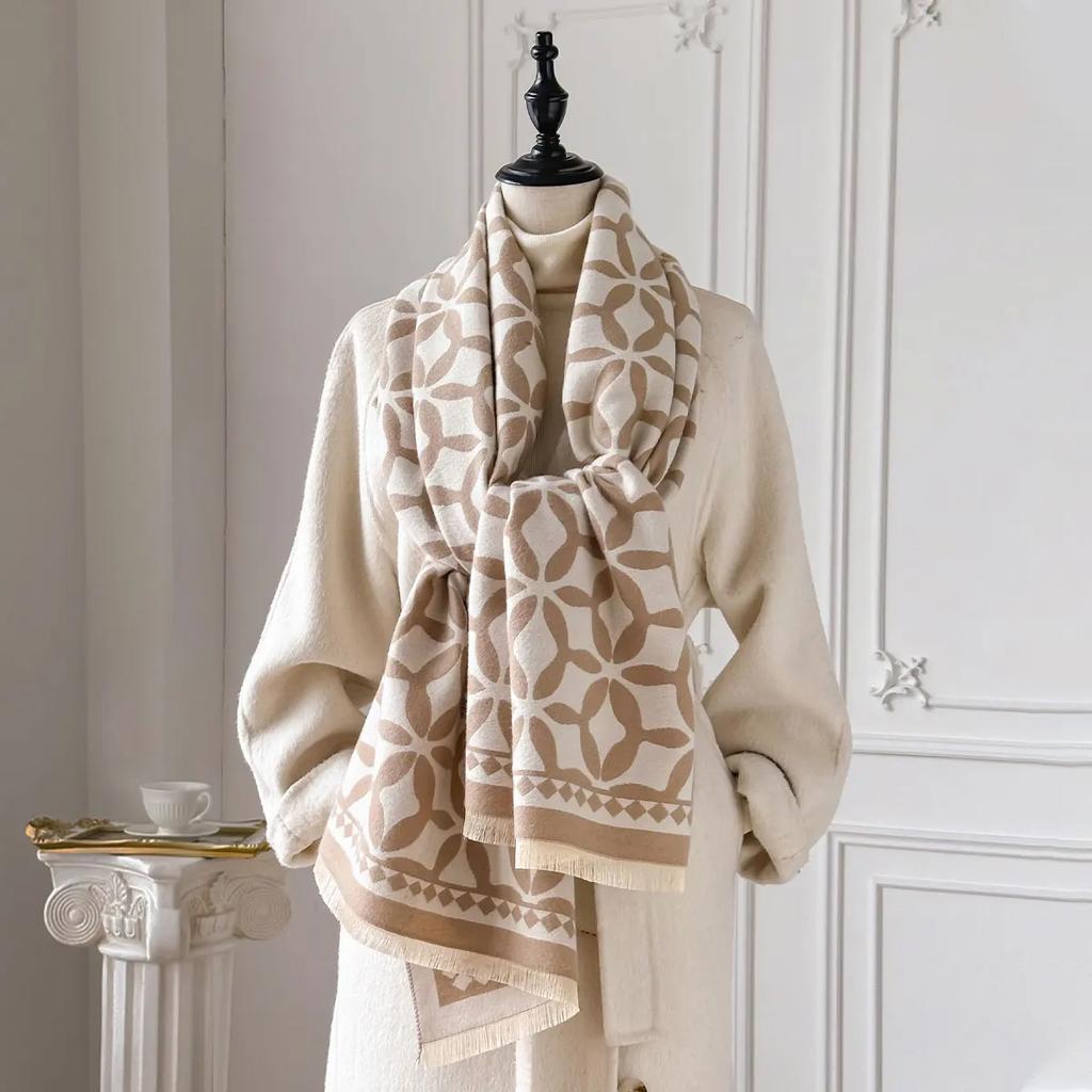 Warm Cashmere Poncho Shawl Scarf Luxury Print Thick Pashmina Winter Blanket Wraps Bufanda Casual Hijab Stoles Echarpe