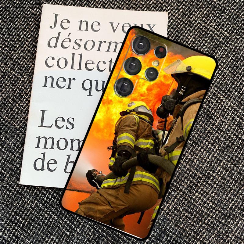 Cool Firefighter Heroes Fireman Case For Samsung Galaxy S25 Ultra S21 S22 S23 S24 Ultra S9 S10 S20 Plus S25 FE Back Cover