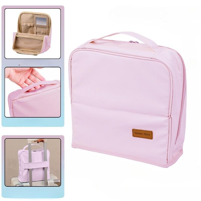 Makeup Bag Large Capacity High Quality Women's Makeup Case Portable Outdoor Partition Toiletries Bag Travel Bag Makeup Storage Bag With Mirror