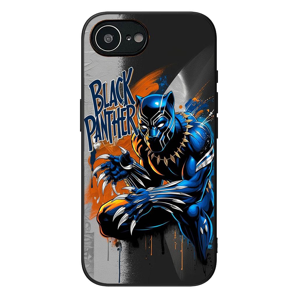 Phone Cover Black Marvel Comics Panther for Apple iPhone 17 16 Plus 13 12 Pro Max Mini X XR ProMax 16E 15+ 16Plus Air Soft Case